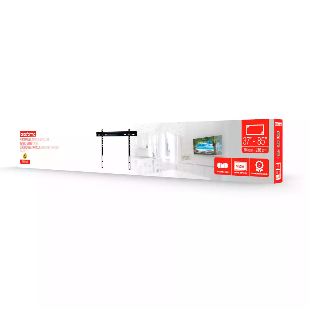 SUPORTE PRETO TV PLASMA E LCD 37 A 85 FIXO