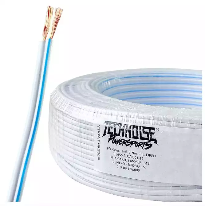 FIO PARALELO - TECHNOISE - 2 X 1,50 MM2 - BR/TARJA-AZ - 16 AWG HOME THEATER (METRO) - OC: - ITEM: - CODIGO: