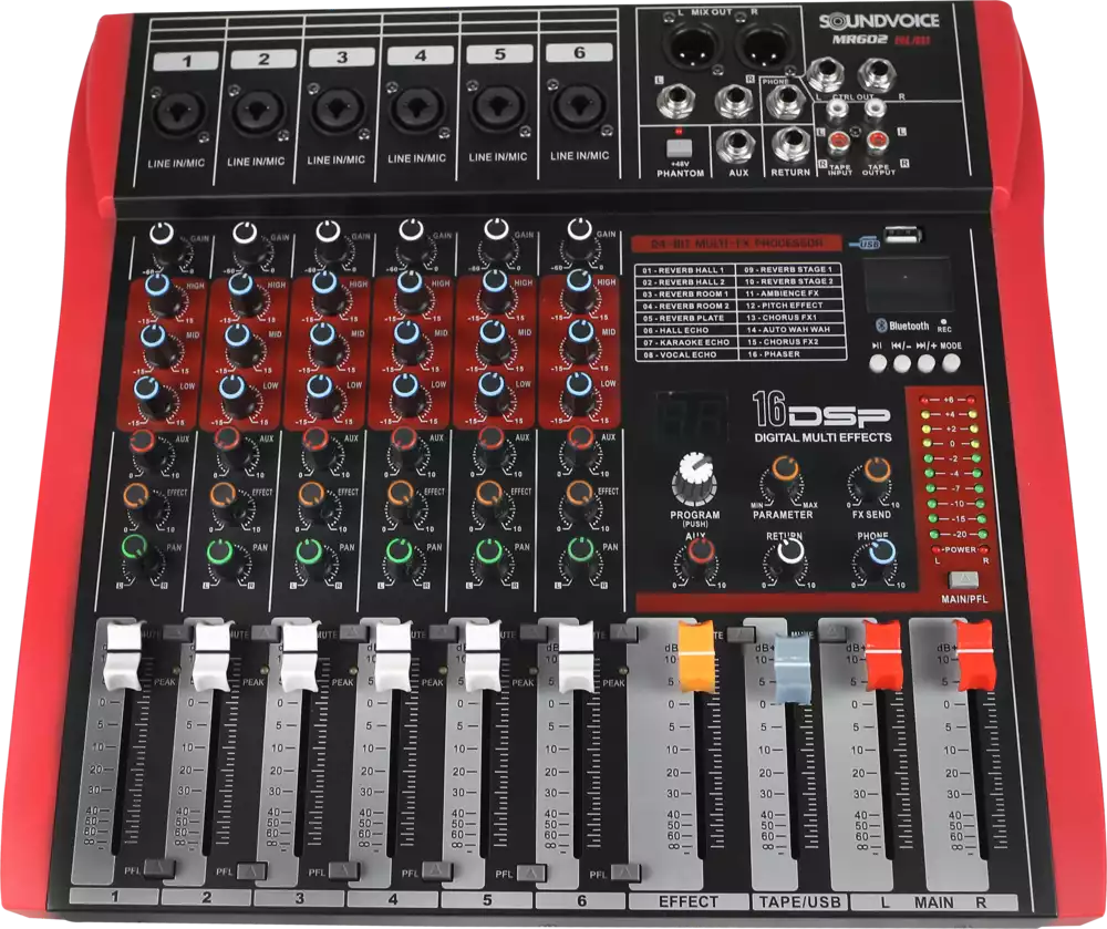 MESA DE SOM SOUNDVOICE MR602 RUBI