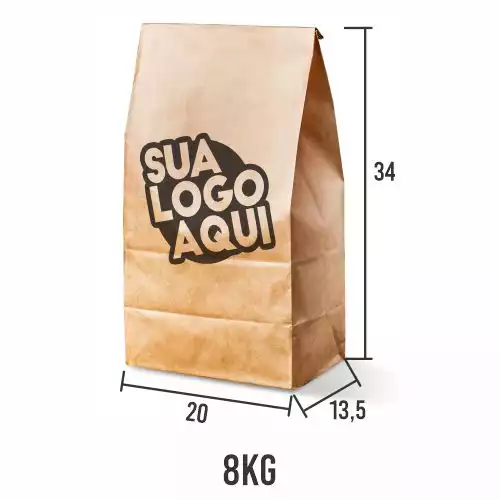 5.000 Saco Kraft Personalizado medida 20x13,5x34 em 2 CORES