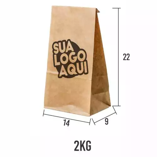 10.000 Saco Kraft Personalizado medida 14x9x23 em 3CORES