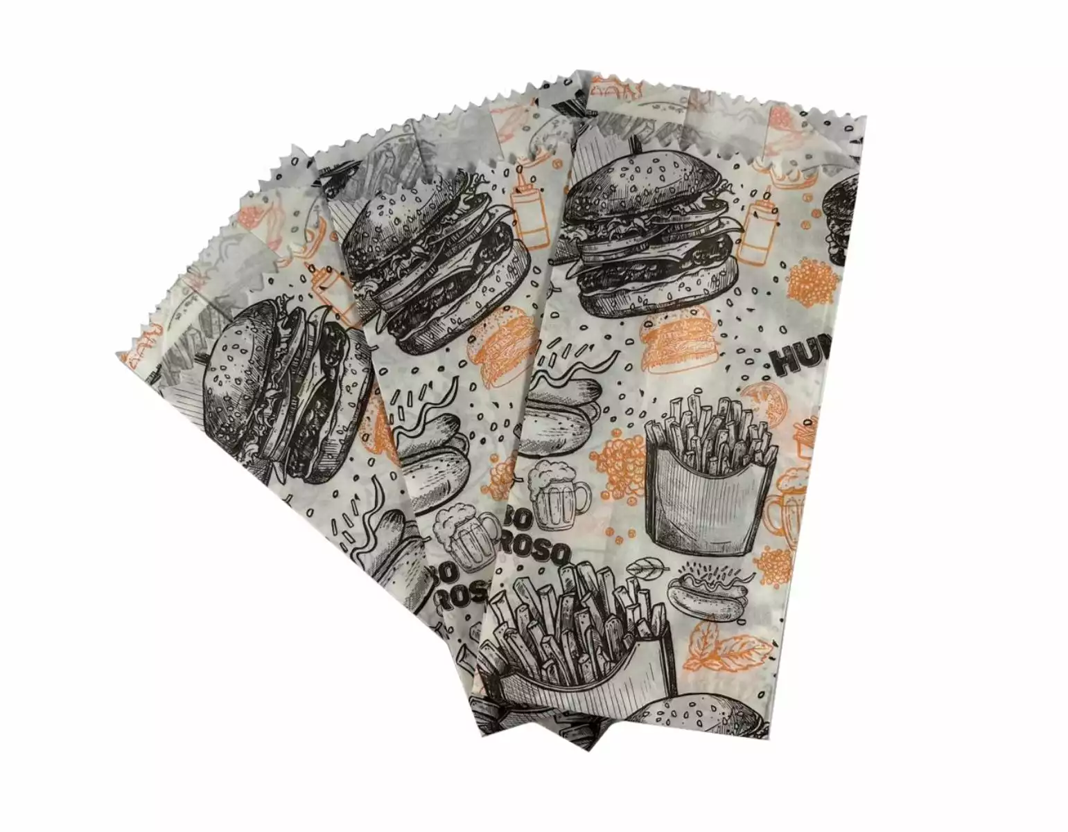 Saquinho De Fritas Médio Xa2 - 7,5x4,5x15 Arte Delivery Champers C/ 500