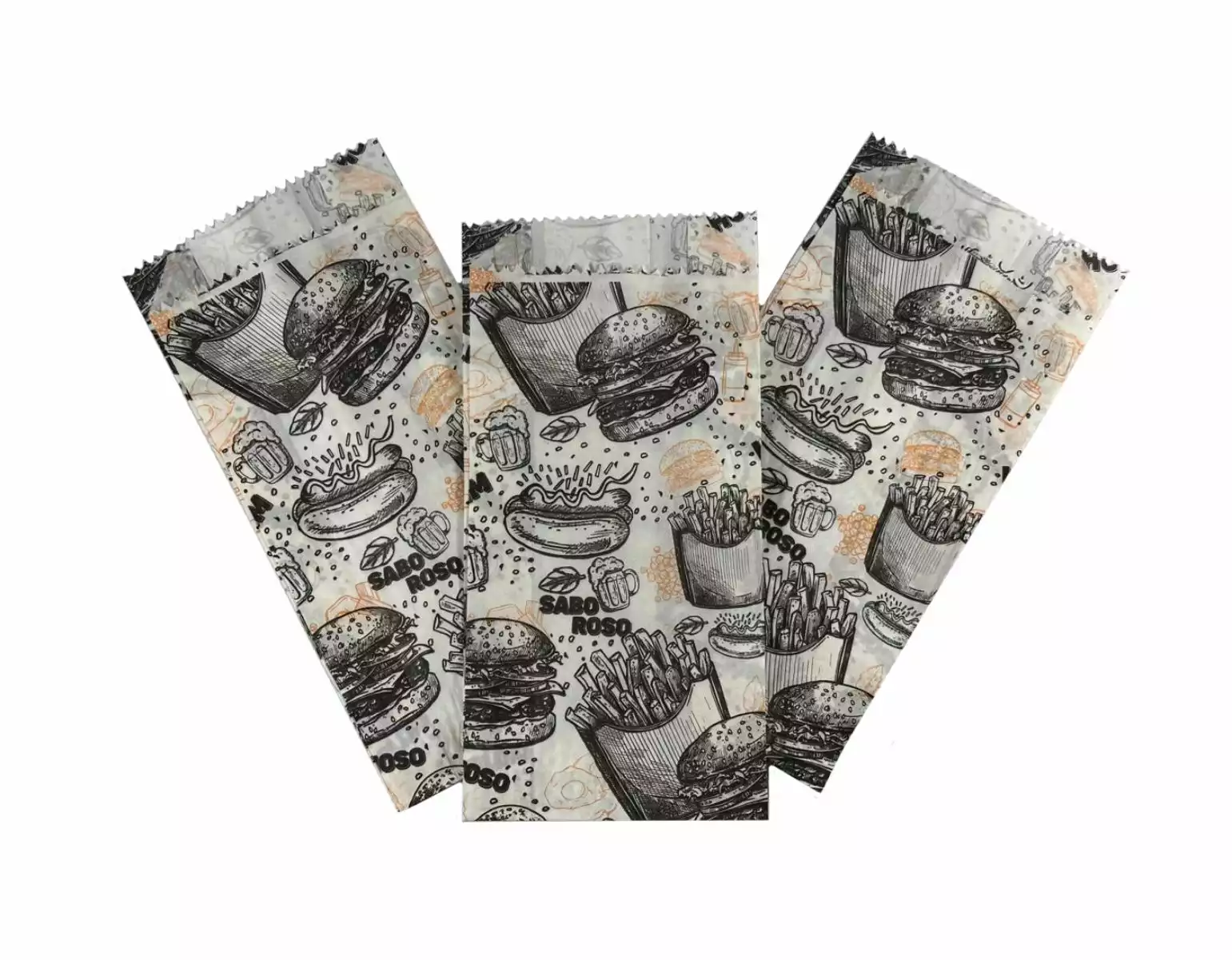 Saquinho De Fritas Grande B4 - 10x5x19 Arte Delivery Champers C/ 500
