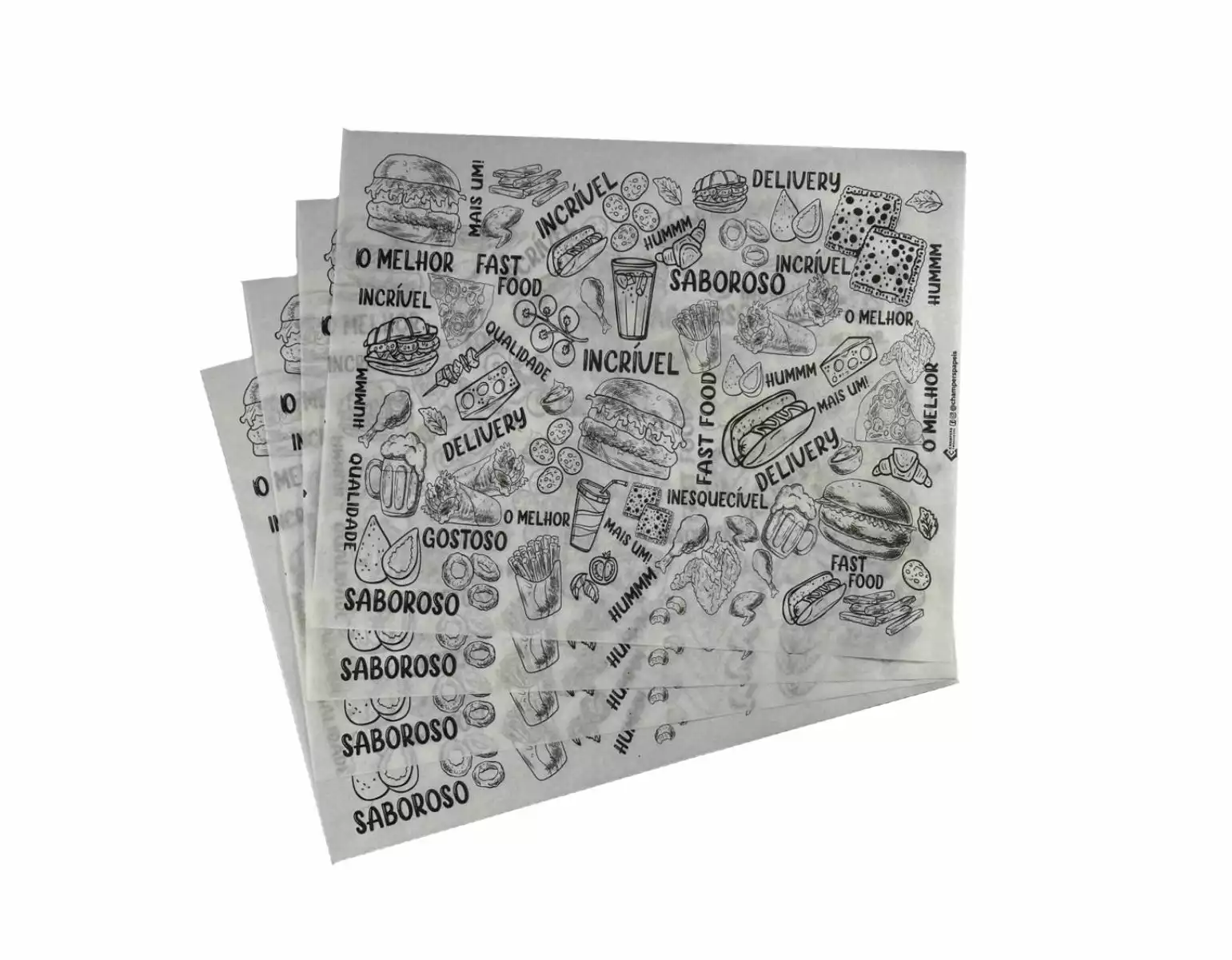 FORRAÇÃO DE CESTO EM PAPEL MONOLÚCIDO ARTE BURGER 20X30 C/1.000UN