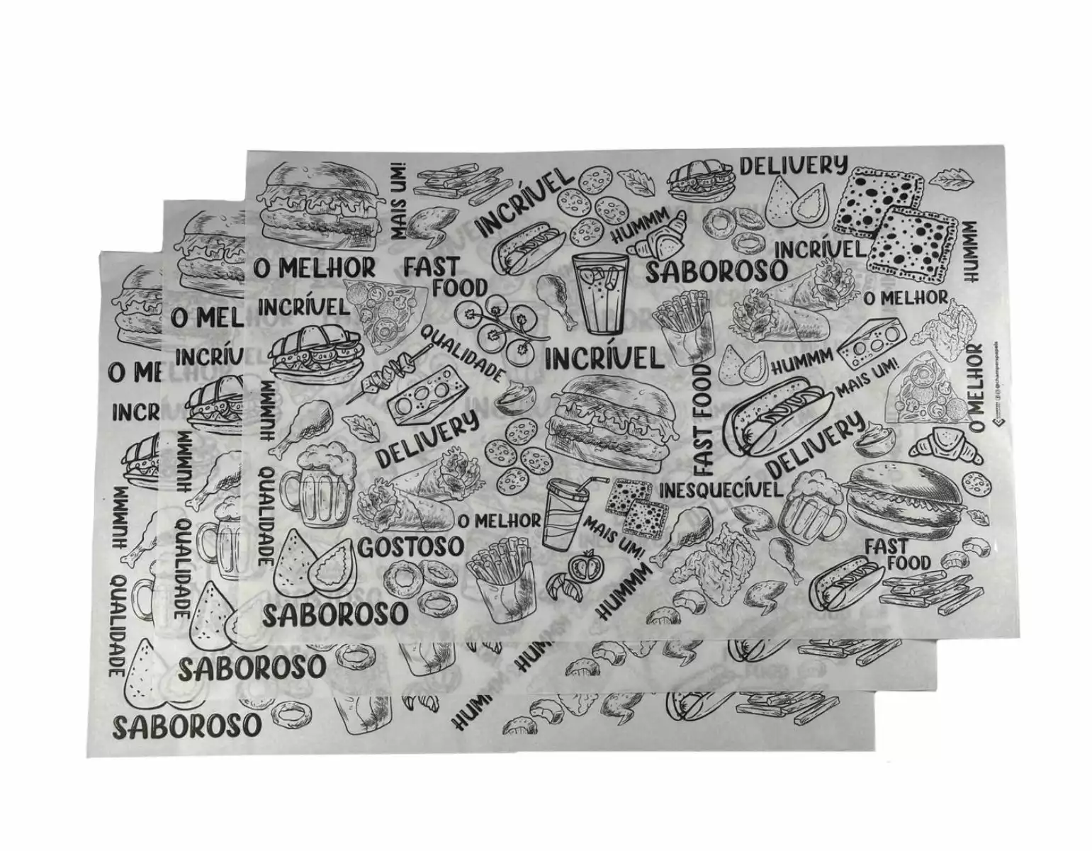 FUNDO DE BANDEJA EM PAPEL MONOLUCIDO BRANCO ARTE DELIVERY 25X38 C/1.000UN