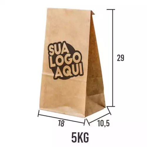 5.000 Saco Kraft Personalizado medida 18x10,5x29 em 2 CORES