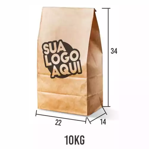 5.000 Saco Kraft Personalizado medida 22x14x34 em 1COR
