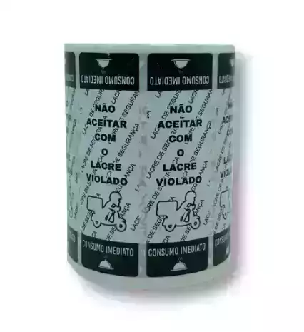 Lacre de Segurança Arte MOTO Preto Rolo C/1.000UN