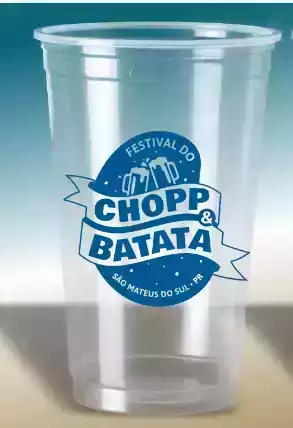 COPO DE CHOPP PERSONALIZADO PP DESCART DE 300/330ML C/1.000UN.