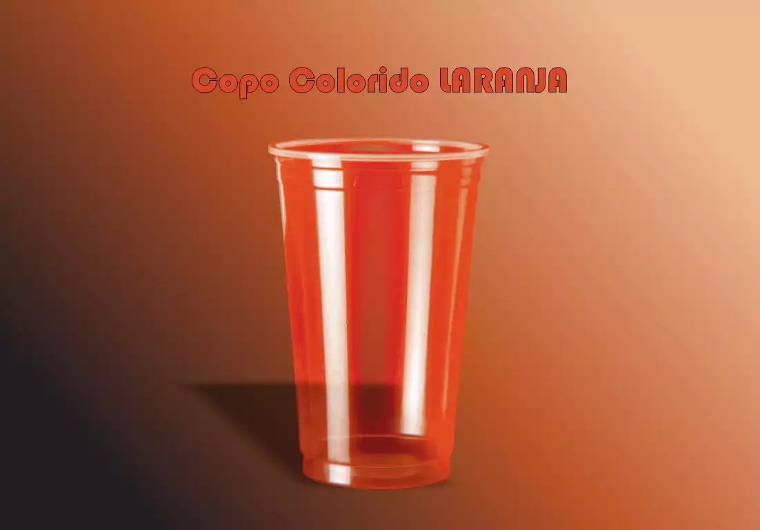 Copo Colorido 300ml - Liso Neon cor LARANJA C/500