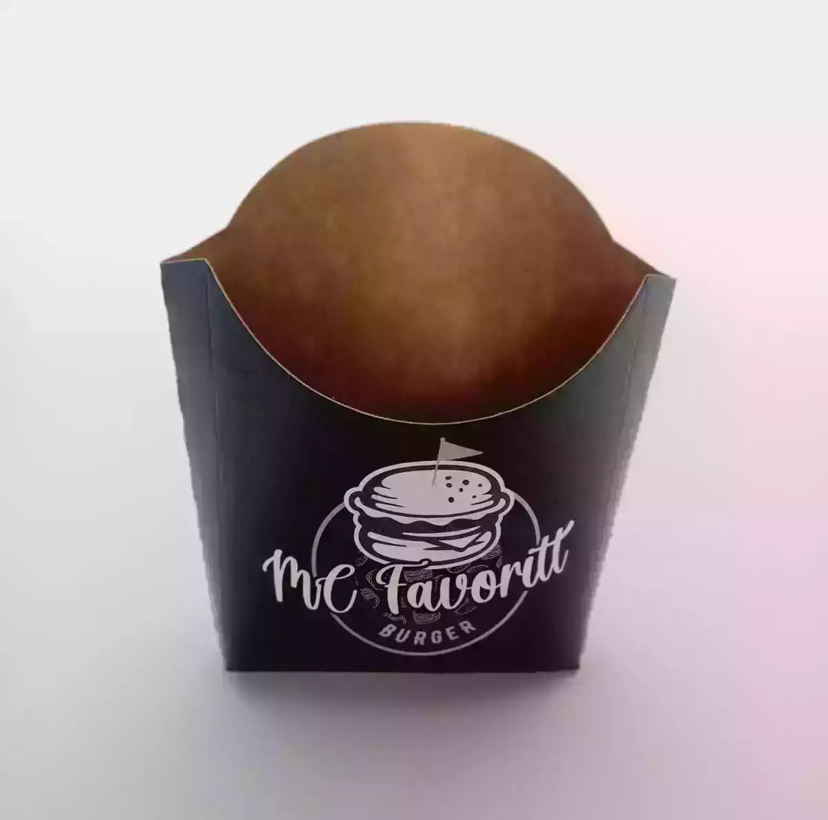 1.000 CAIXINHA DE FRITAS PEQUENA MODELO ABERTO PERSONALIZADA 1COR