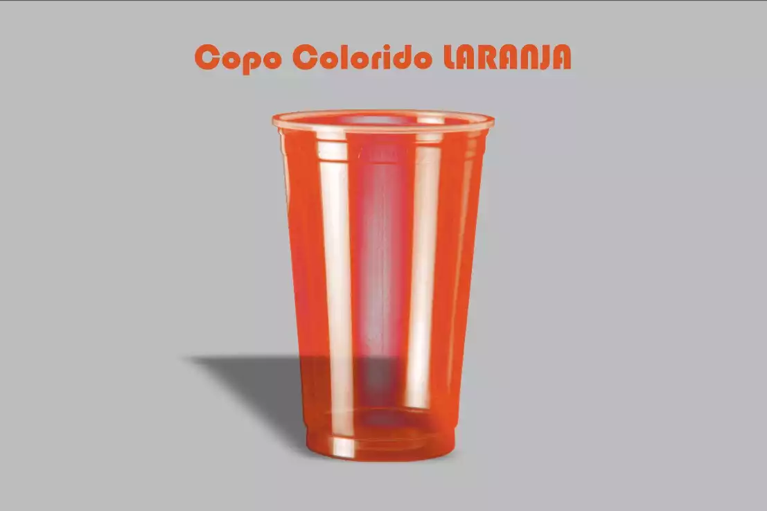 Copo Colorido 300ml - Liso Neon cor VERMELHO C/500