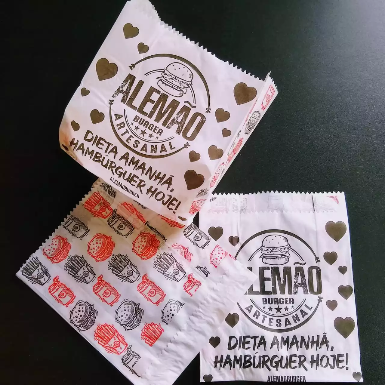 10.000 SAQUINHO DE HAMBURGUER F2 COM BARREIRA DE GORDURA - PERSONALIZADO EM 2 CORES