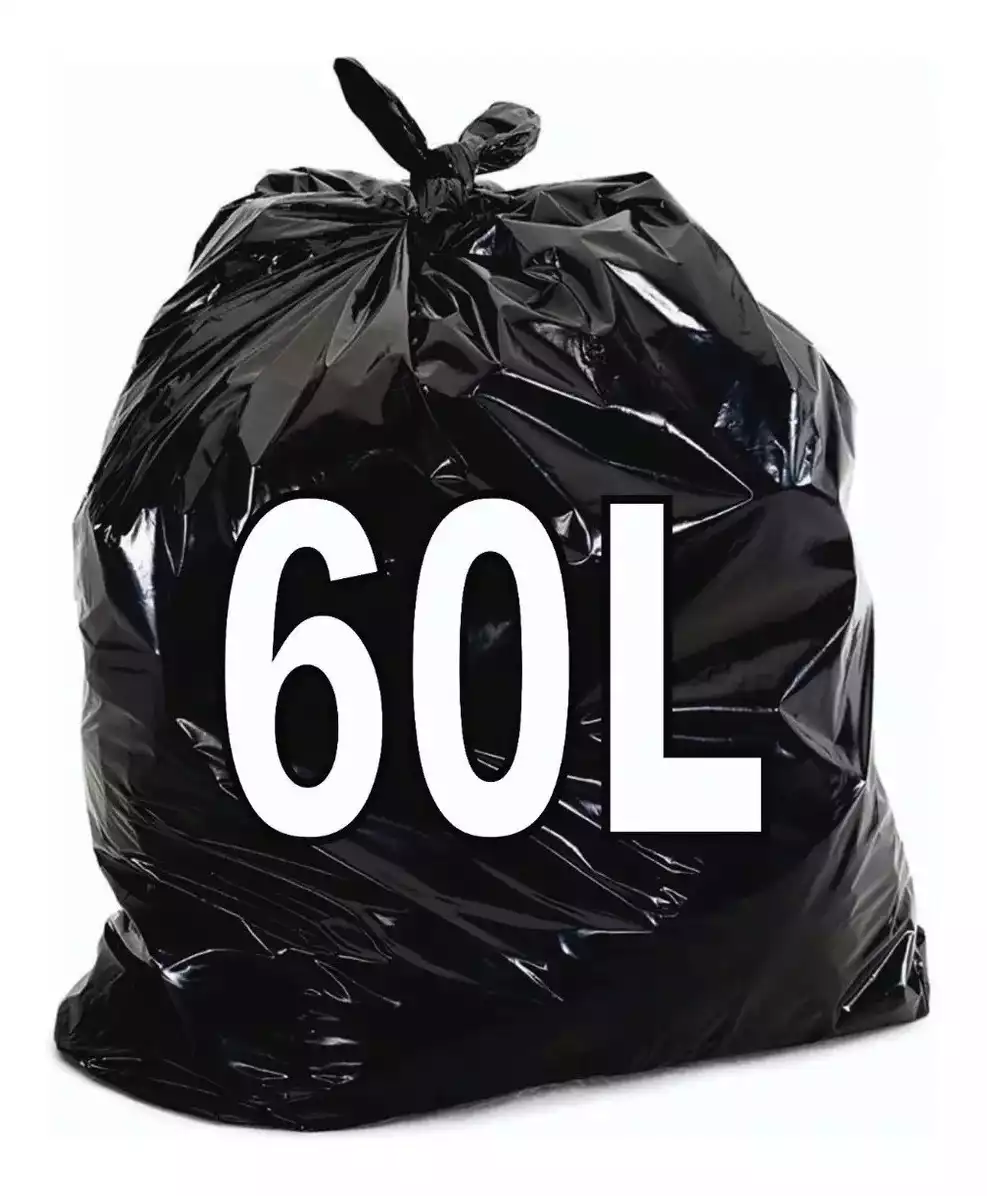 COD3 - SACO PARA LIXO PRETO 60LTS - 63 X 70 X 0,8 micras C/100