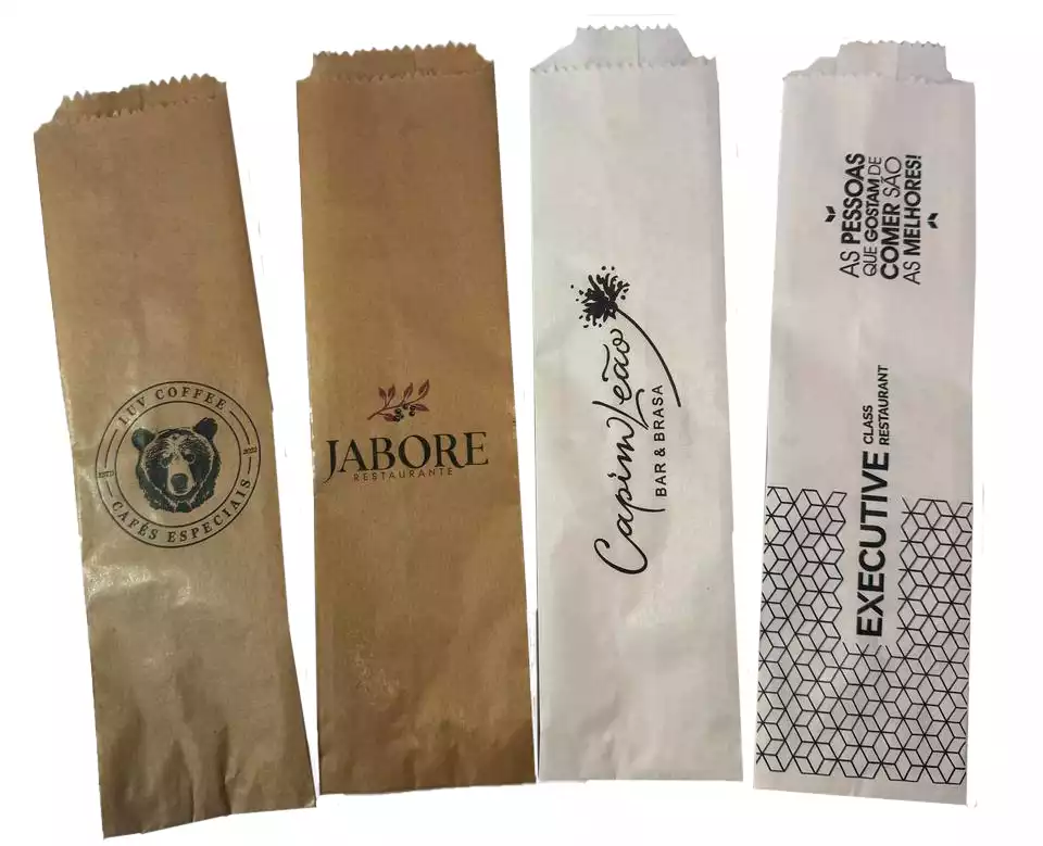 SACHÊ DE TALHER DE PAPEL BRANCO PERSONALIZADO - 2 CORES - C/20.000UN