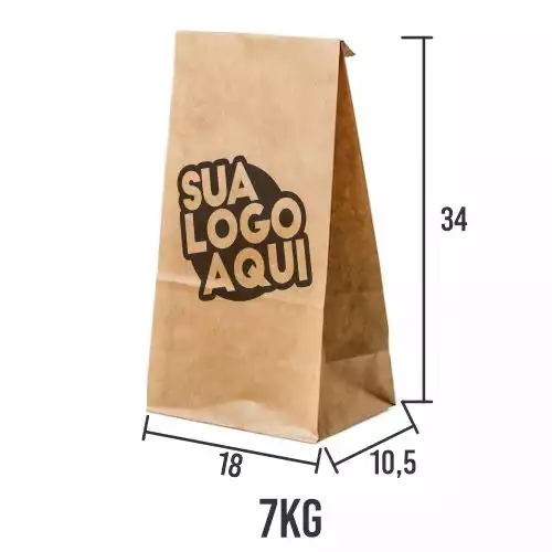5.000 Saco Kraft Personalizado medida 18x10,5x35 em 1COR