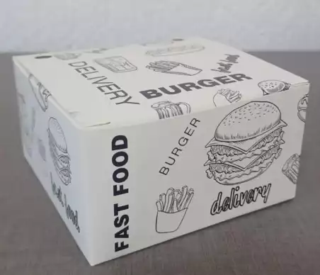 CAIXINHA PARA FRITAS C/ TAMPA 11X11X6 - ARTE GENÉRICA - 100 UNIDADES