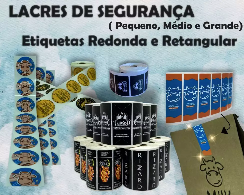 10.000 MINI LACRES DE SEGURANÇA PERSONALIZADO EM 2 CORES