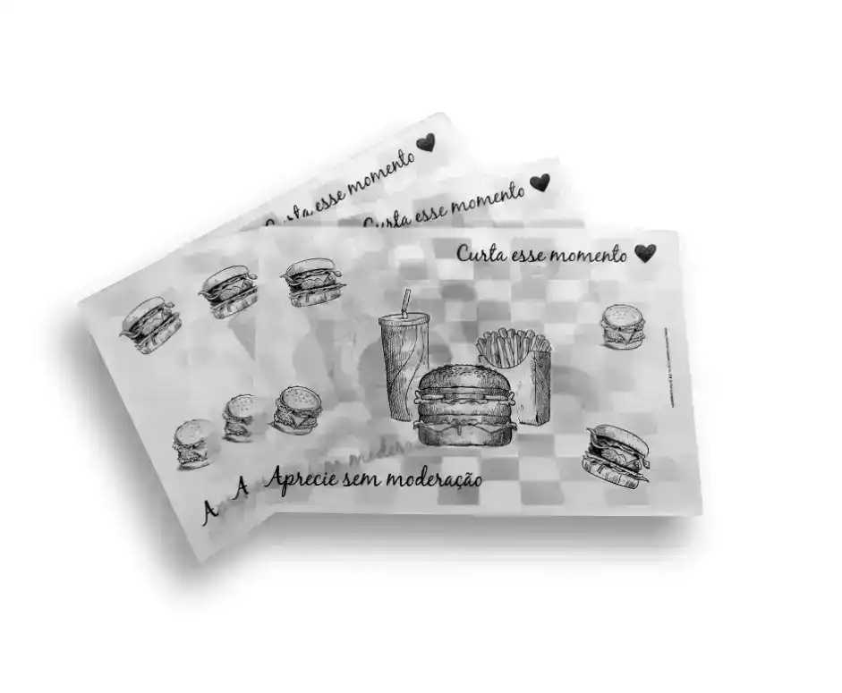 FUNDO DE BANDEJA EM PAPEL MONOLUCIDO BRANCO ARTE BURGER 25X38 C/1.000UN