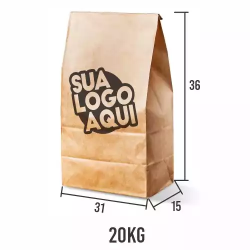 5.000 Saco Kraft Personalizado medida 31x15x35 em 1 COR