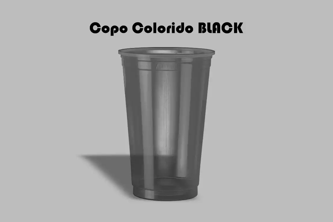 Copo Colorido 300ml - Liso Neon cor PRETO C/500